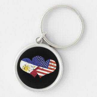 Philippines Flag USA Flag Filipino Independence Keychain