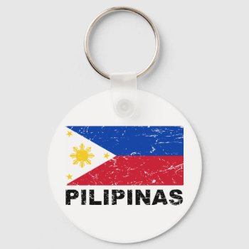 Philippines Flag Vintage Keychain by allworldtees at Zazzle