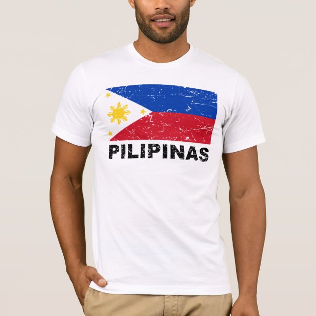 Philippines Flag Vintage T-Shirt (Front)