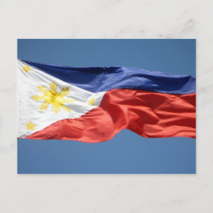 philippines flag waving postcard