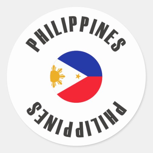 Philippines Flag Wheel Classic Round Sticker