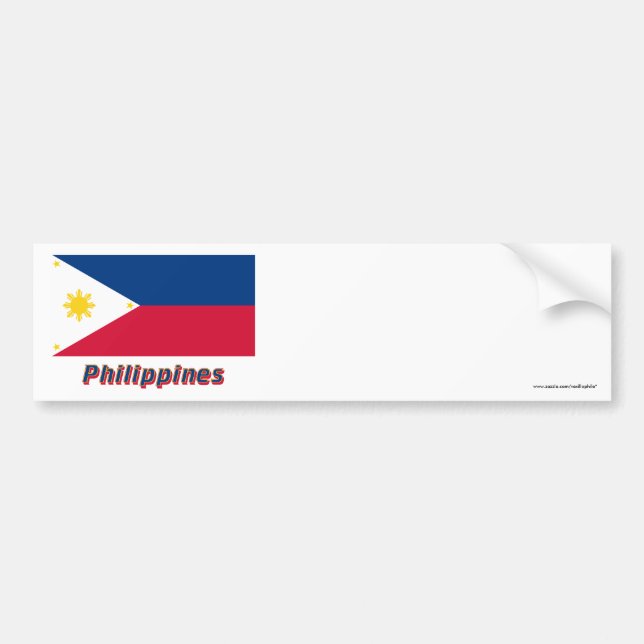Philippines Flag with Name Bumper Sticker (Front)