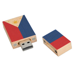 Philippines flag wood flash drive