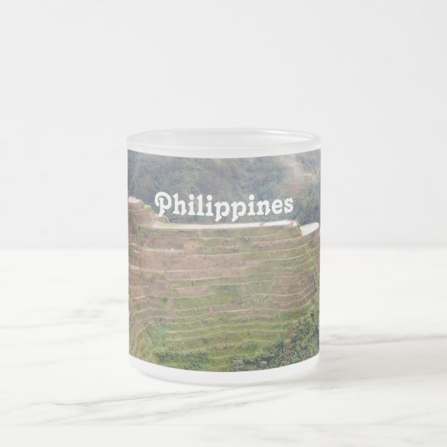 Philippines Frosted Glass Coffee Mug (Center)