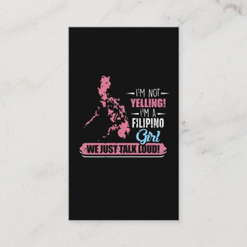 Philippines Girl Humor Filipino Yelling Filipina Business Card