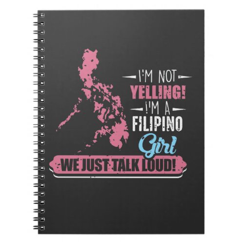Philippines Girl Humor Filipino Yelling Filipina Notebook