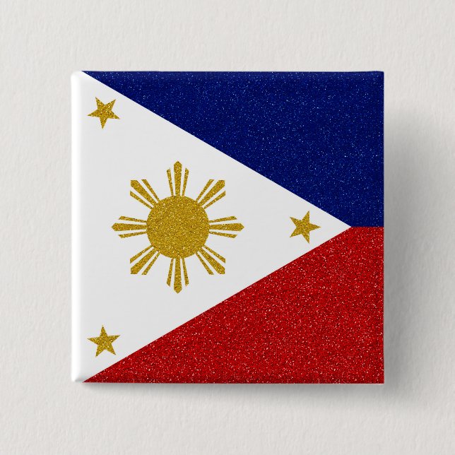 Philippines Glitter Flag Button (Front)