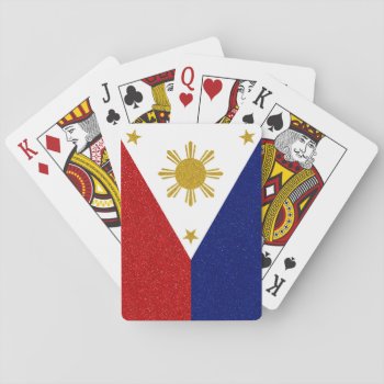 Philippines Glitter Flag Playing Cards by BeetifulWorld at Zazzle