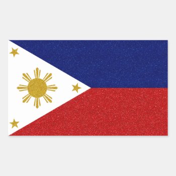 Philippines Glitter Flag Rectangular Sticker by BeetifulWorld at Zazzle