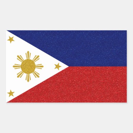 Philippines Glitter Flag Rectangular Sticker