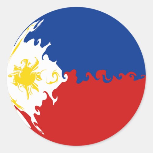 Philippines Gnarly Flag Classic Round Sticker
