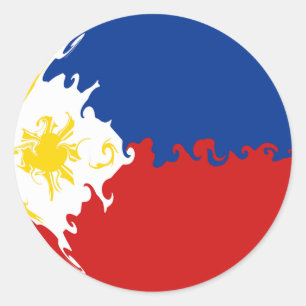 Philippines Gnarly Flag Classic Round Sticker
