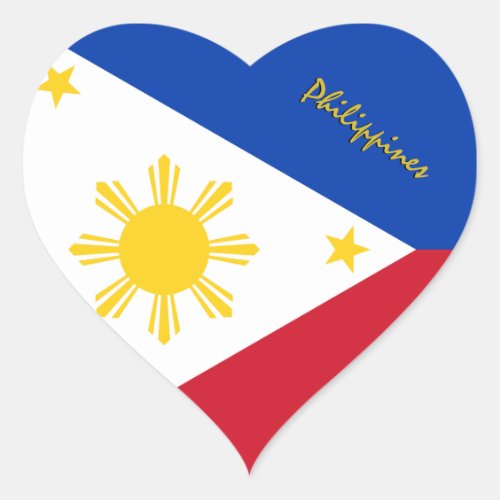 Philippines Heart Sticker Patriot Philippine Flag Heart Sticker