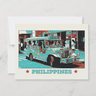 Philippines, iconic jeepney in Manila Postcard