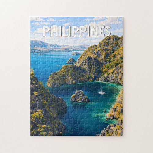 Philippines Illustration Travel Art Vintage Jigsaw Puzzle