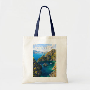 Philippines Illustration Travel Art Vintage Tote Bag