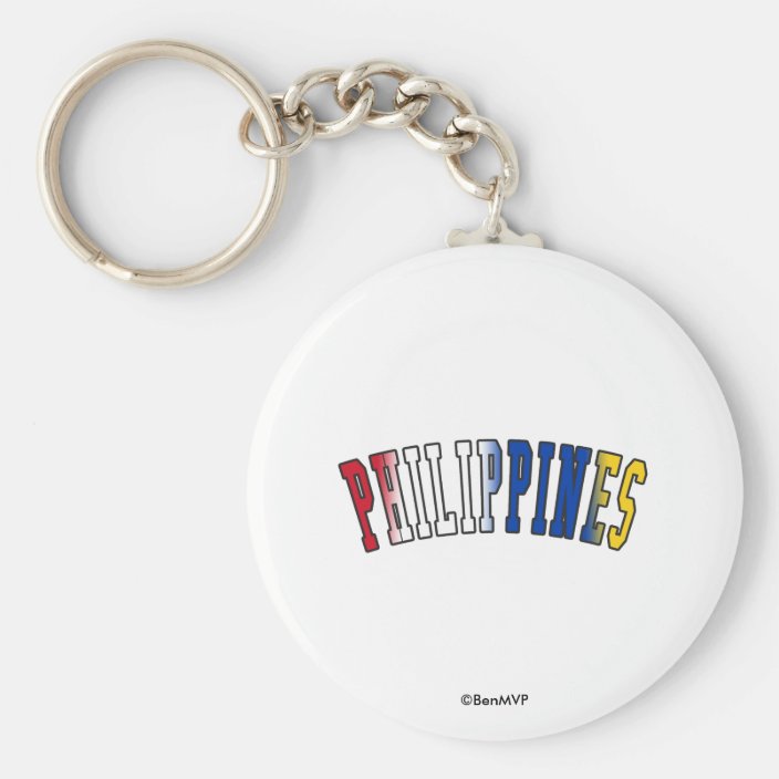 Philippines in National Flag Colors Key Chain