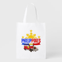 Philippines | Jeepney | Filipino Flag Grocery Bag