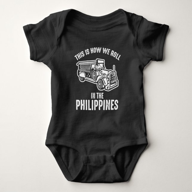 Philippines Jeepney - Filipino Fun Baby Bodysuit (Front)
