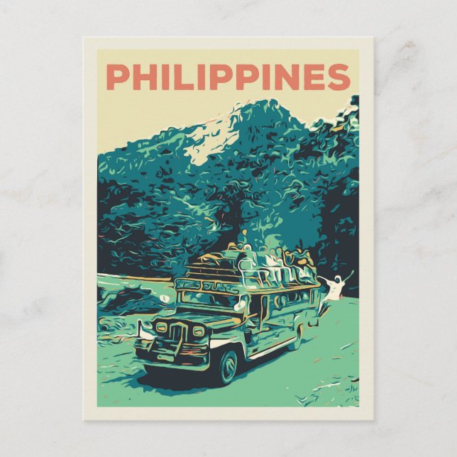 Philippines, jeepney in Luzon, cordillera central Postcard (Front)