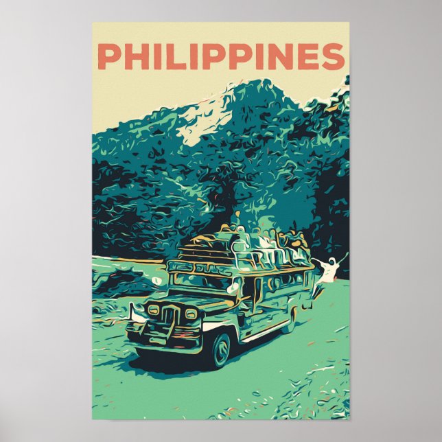 Philippines, jeepney in Luzon, cordillera central Poster (Front)