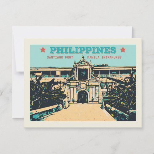 Philippines Manila Intramuros Santiago fort Postcard