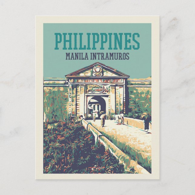 Philippines, Manila Intramuros Santiago fort Postcard (Front)