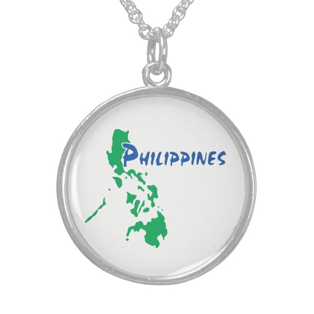 Philippines Map Sterling Silver Necklace (Front)