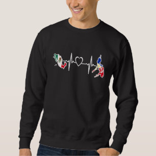 Philippines Mexico Heartbeat  Filipino Mexican Fla Sweatshirt