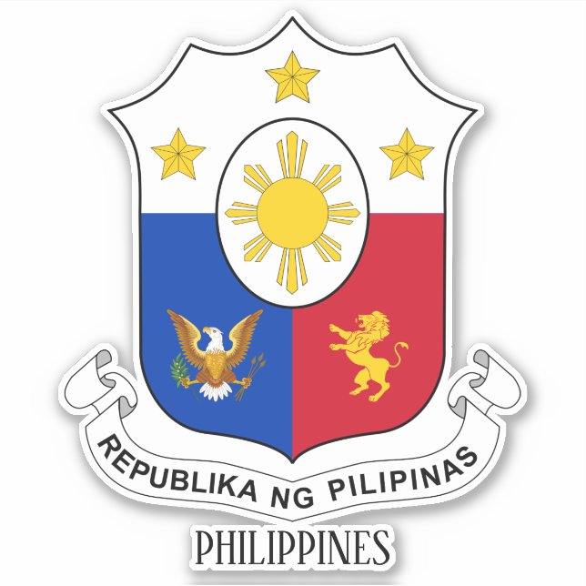 Philippines National Coat Of Arms Patriotic Sticker (Front)