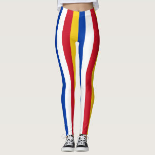 Philippines National Flag Colors Vertical Striped Leggings