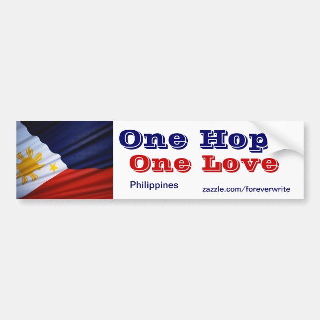 philippines one love bumper sticker (Front)