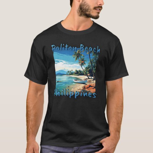 Philippines Paliton Beach Sunset Grunge T_Shirt