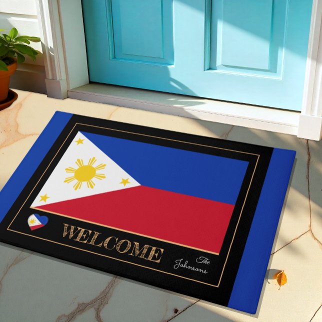 Philippines & Philippine Flag house/sports Welcome Doormat (Creator Uploaded)