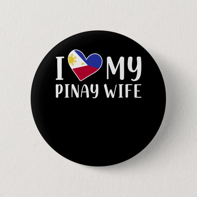 Philippines Pinay Love Wife Pinoy Husband Button (Front)