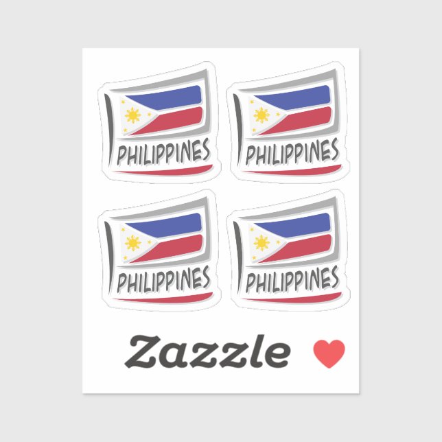 Philippines  Pride X Flag Sticker (Sheet)