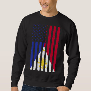 Philippines Roots Usa Flag Heritage Half Filipino Sweatshirt