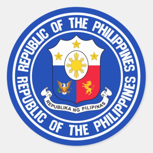 Philippines Round Emblem Classic Round Sticker