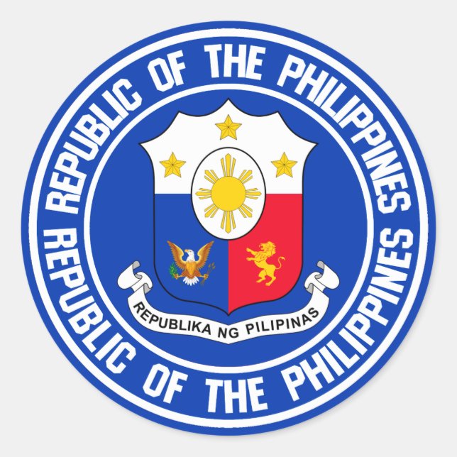 Philippines Round Emblem Classic Round Sticker (Front)