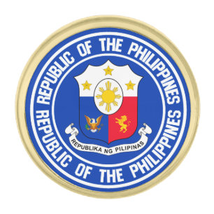 Philippines Round Emblem Gold Finish Lapel Pin