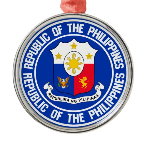 Philippines Round Emblem Metal Ornament