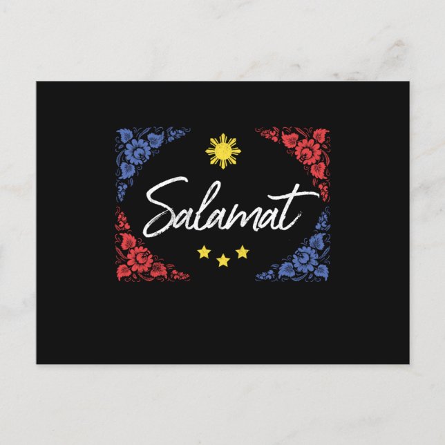 Philippines Salamat Filipino Pilipino Manila Tagal Postcard (Front)
