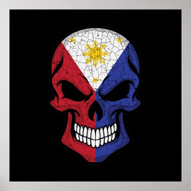 Philippines Smiling Skull Flag Poster