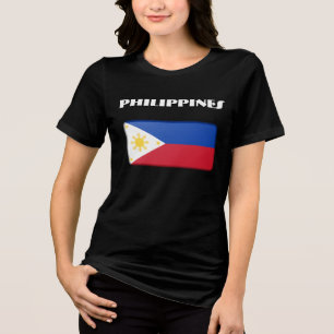 PHILIPPINES Special Customizable Black Tourist Tri-Blend Shirt