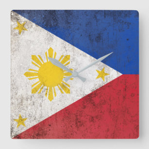 Philippines Square Wall Clock