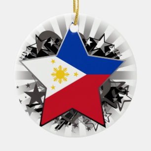 Philippines Star Ceramic Ornament
