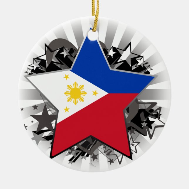 Philippines Star Ceramic Ornament (Front)