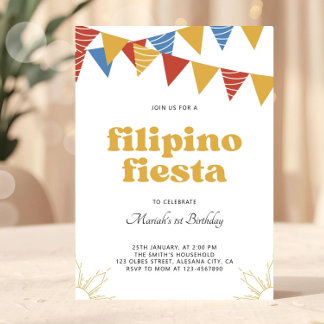 Philippines Sun Filipino Fiesta Invitation Boho