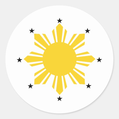 Philippines Sun  Filipino Sun  PI Sun Classic Round Sticker