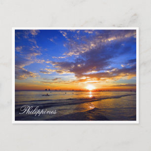 philippines sunset blue postcard